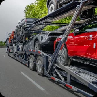 Many cars loaded into carrier