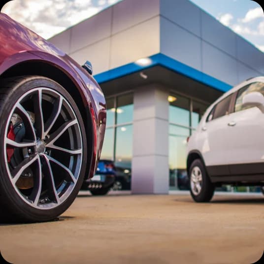 Dealership with cars ready for interstate shipping