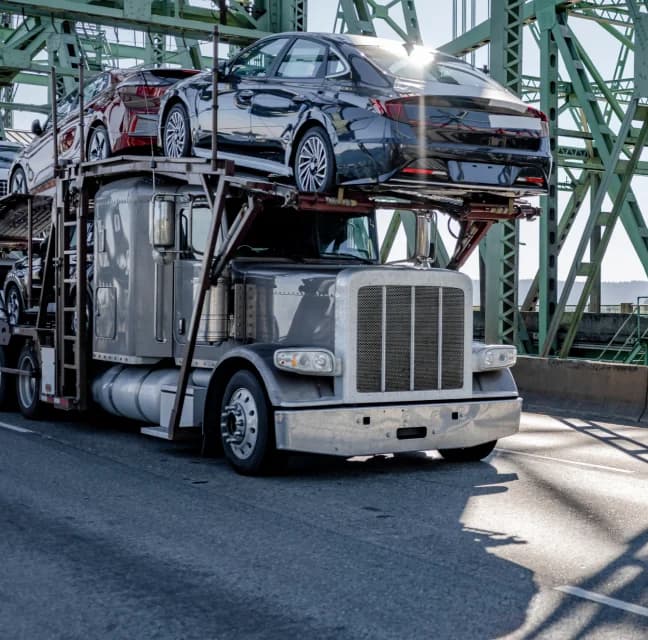 Car carrier with a full load