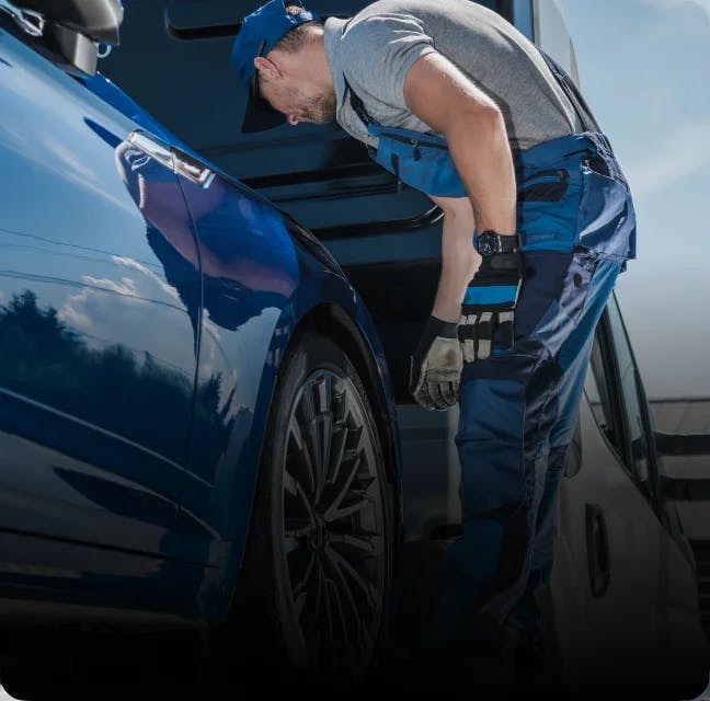 Mechanic checking a car