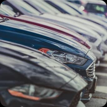 Cars parked at a dealership