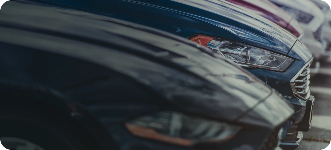 Cars parked at a dealership