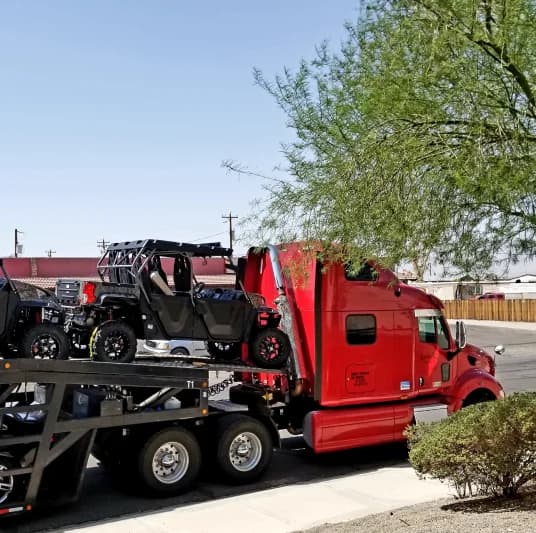 Transportation truck shipping on the road